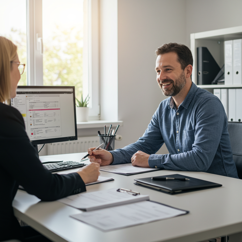 A business owner meeting with an accountant for accounting and tax services